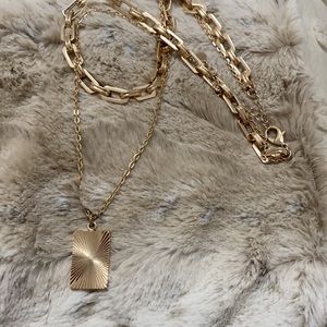 Evereve beautiful layered gold necklace / 2 in 1